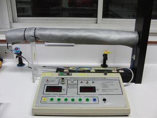 Transfert de chaleur par conduction dans une barre de cuivre calorifugee avec boitier electronique.