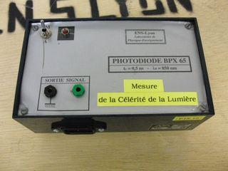 Photodiode BPX 65 pour mesure de la celerite de la lumiere