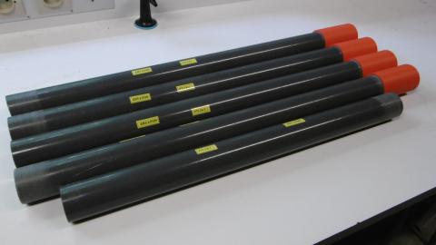 Tube PVC gris foncé Ø 42 /50 mm - L =  0,7 m avec 3 manchons
